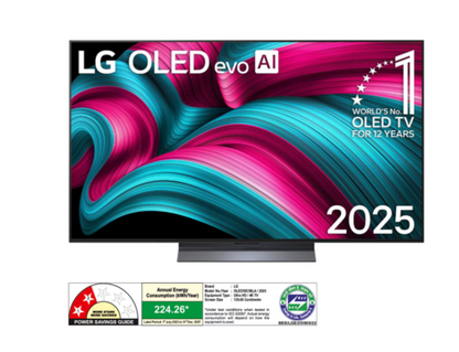 LG OLED evo 139cm (55) TV (C5), α9 AI Processor 4K Gen8, Dolby Vision, Dolby Atmos, FILMMAKER MODE™, 2025